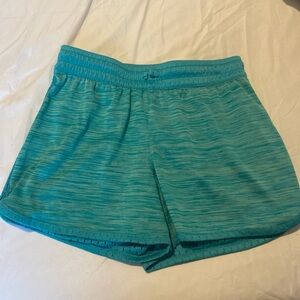 Teal Athletic Shorts with Elastic Waistband and Breathable Fabric